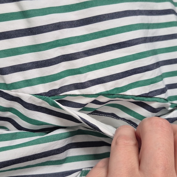 J. Crew Multicolour Striped Button Down Belted Tie Waist Midi Shirtdress Size 6 - Picture 10 of 10